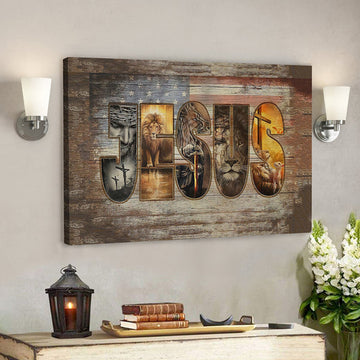 Jesus Canvas Art - Bible Verse Wall Art Canvas - Jesus 4th Of July Canvas Poster 