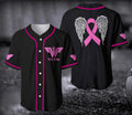 Custom Personalized Breast Cancer Team Name And Number Baseball Jersey, Custom Pink Ribbon Baseball Jersey Shirt For Breast Cancer Awareness Month