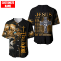 Personalized Jesus Baseball Jersey - Cross, Lion Baseball Jersey - Gift For Christians - My God My King Custom Baseball Jersey Shirt For Men Women