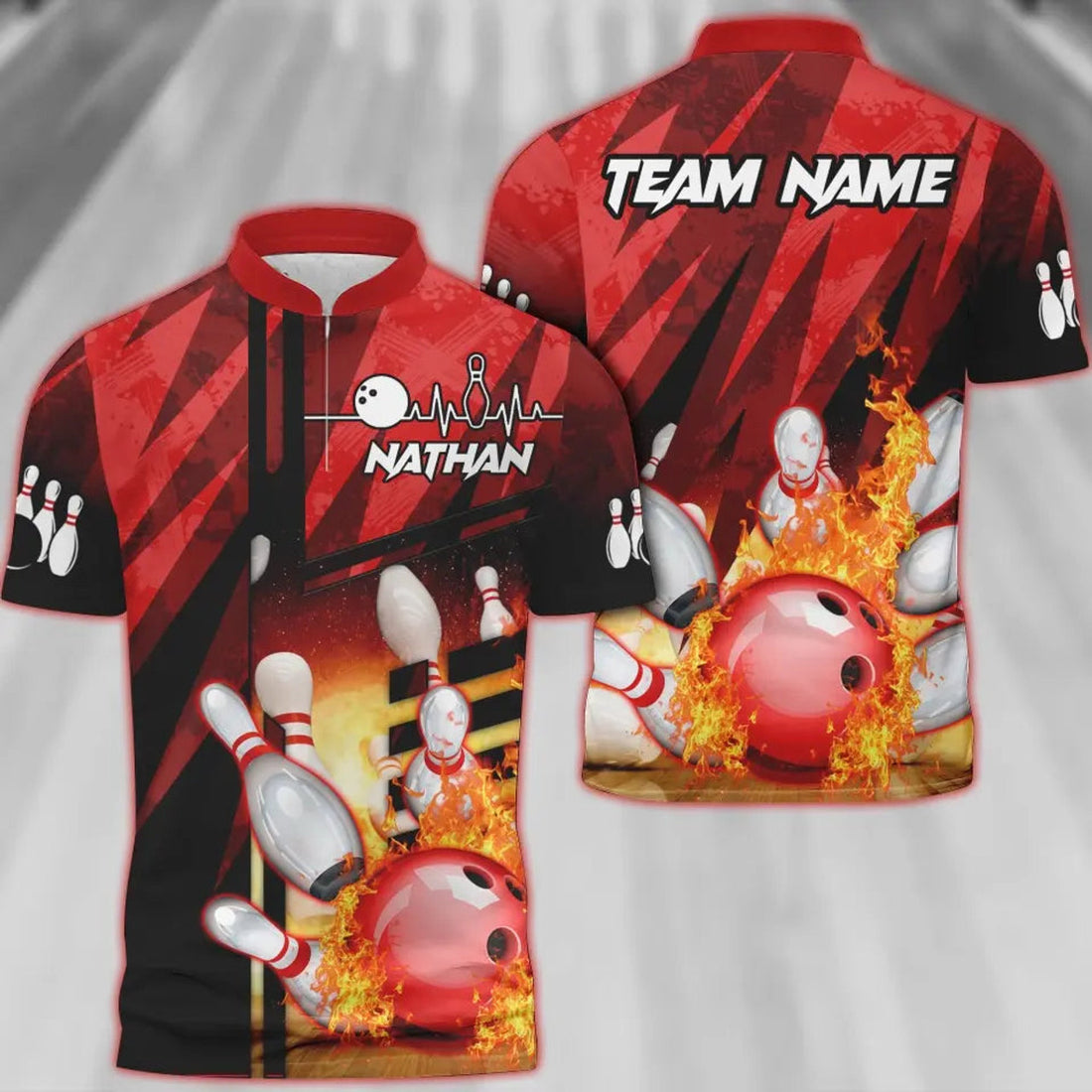 Custom Bowling And Pins Abstract Grunge Texture Multicolor Option Customized Name 3D Bowling Jersey Shirt