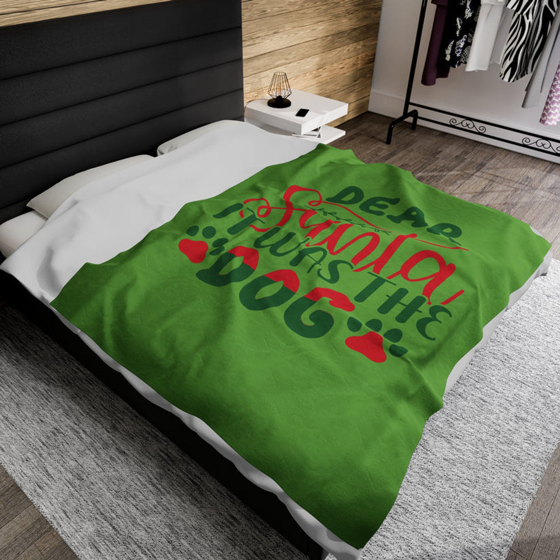 FUNSTUFFPRINT Dear Santa Velveteen Plush Blanket