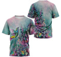 FUNSTUFFPRINT Personalized T-Shirt, Hoodie - Hummingbird Wild Flower Oil Painting 3D T-shirt