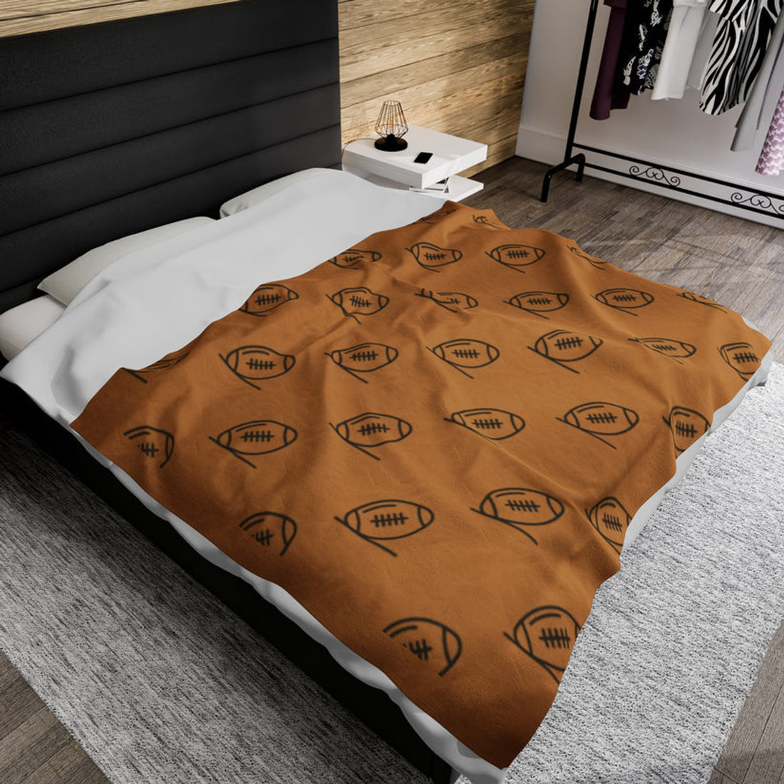 FUNSTUFFPRINT Football Sports Velveteen Plush Blanket