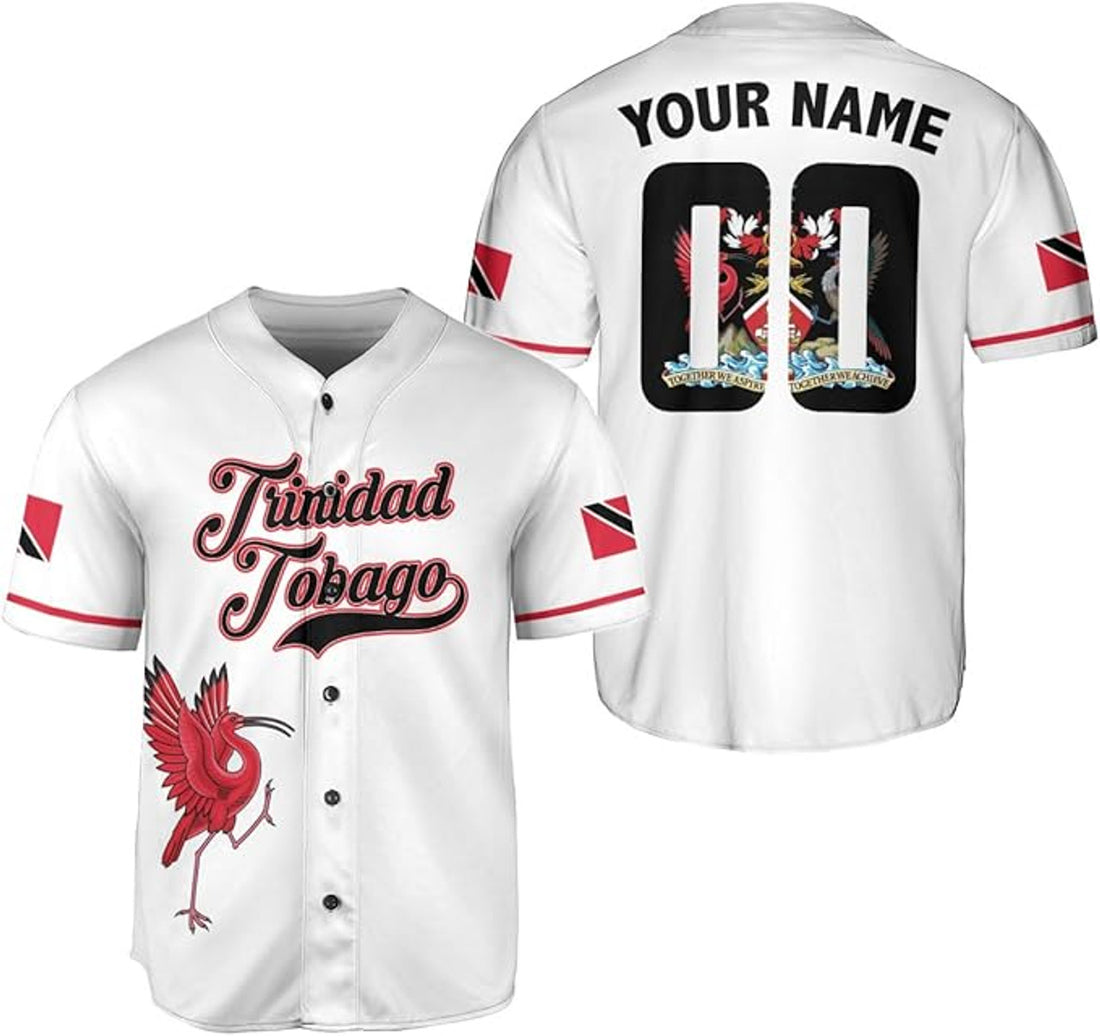 Custom Trinidad and Tobago Baseball Jersey Trinidadian Flag Pride Shirt Trinidad
