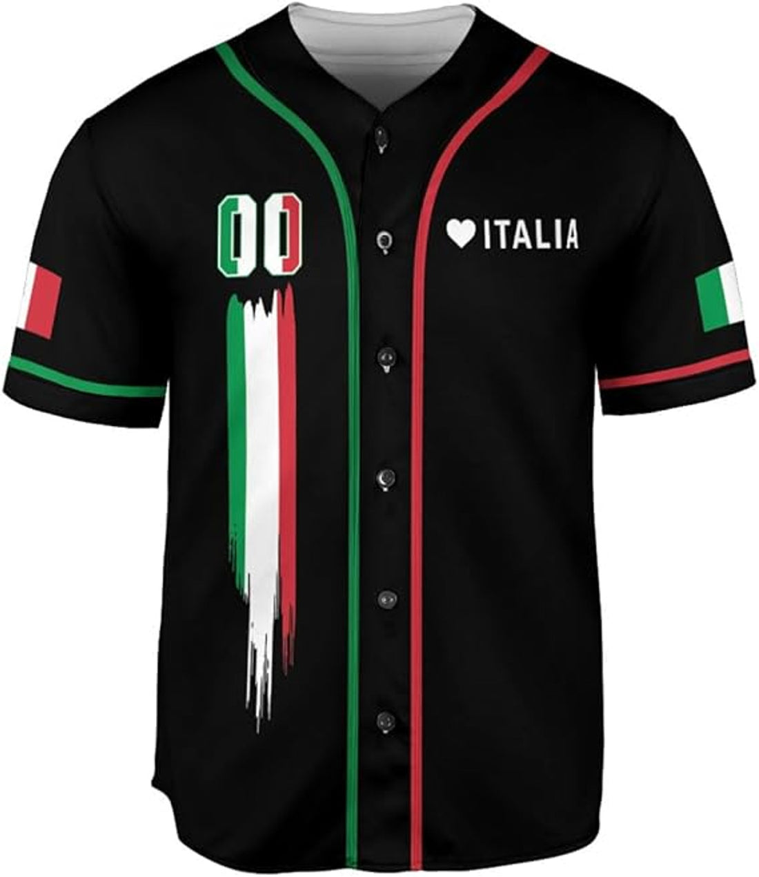 Custom Italia Baseball Jersey Men Italian Soccer Jersey Shirt Italia Pride Flag