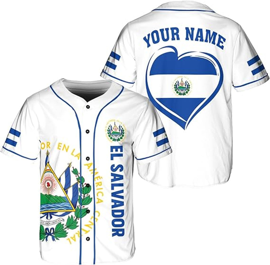 Custom El Salvador Proud Baseball Jersey El Salvador Shirt El Salvador Jersey