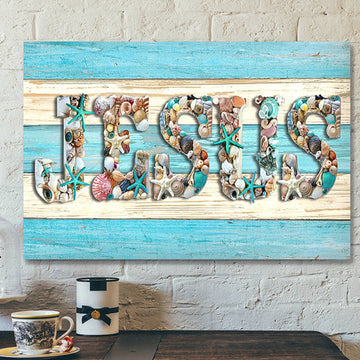 Scripture Canvas Wall Art - Christian Canvas Art - Jesus Beach Canvas Poster 