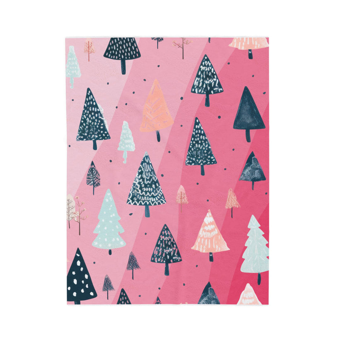 FUNSTUFFPRINT Pink Trees Velveteen Plush Blanket