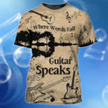 Guitar T-Shirt, Where Words Fail Guitar Speak, Guitar Lover Shirt, Guitarist T-Shirt