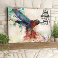 Hummingbird - The Lord Is My Strength And My Song - Exodus 15:2 - Christian Canvas Prints - Faith Canvas - Bible Verse Canvas 