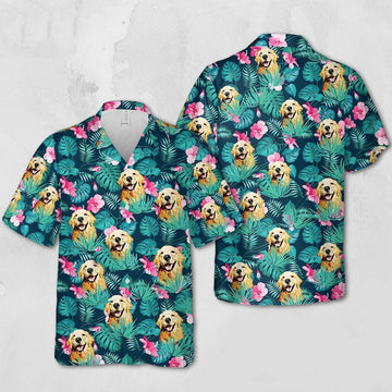 Dog Personalized Hawaiian Shirt Men, Short Sleeve Hawaiian Aloha Shirt, Hawaii Style, Hawaii Honeymoon Shirt