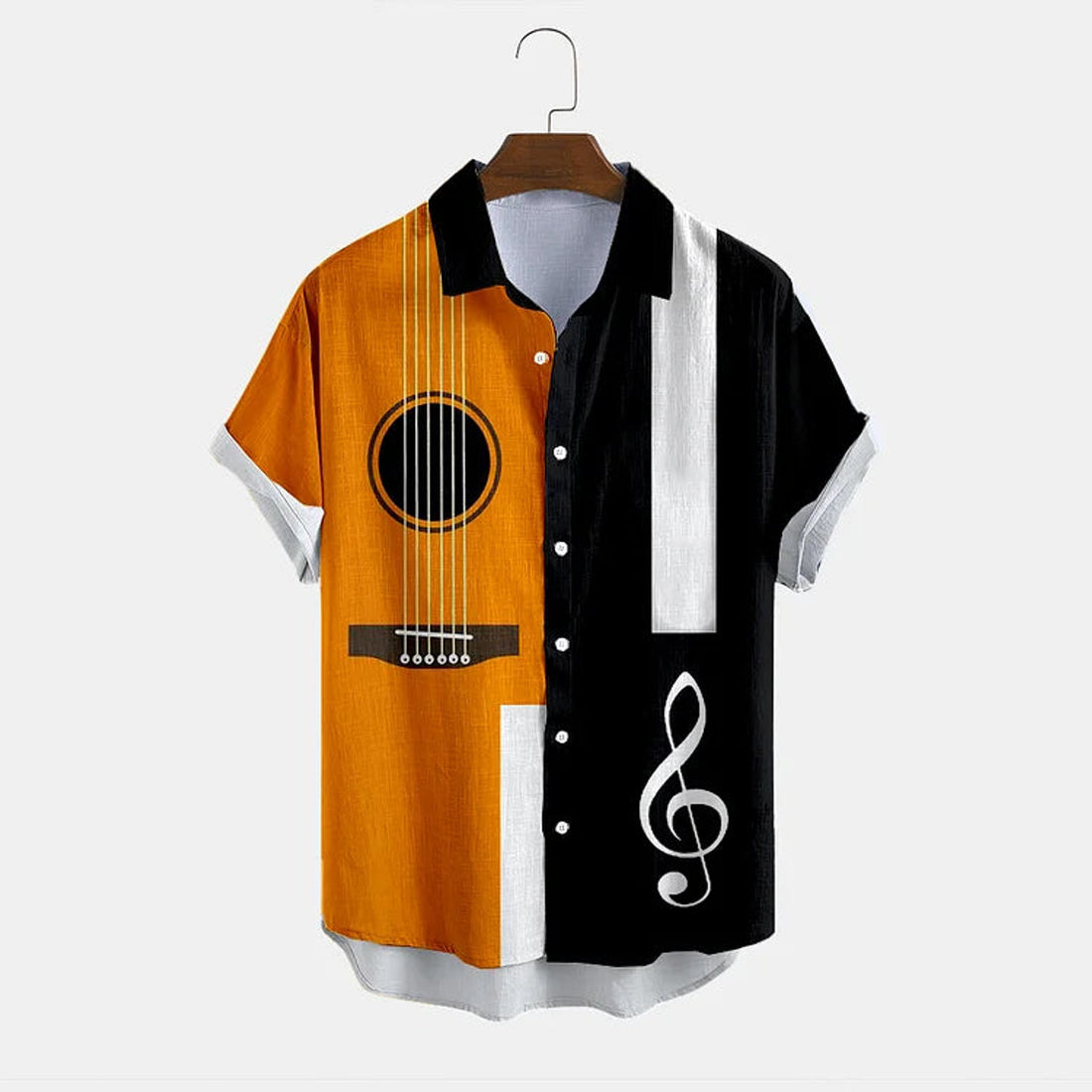 Stylish Asymmetric Print Short Sleeve hawaiian Shirt