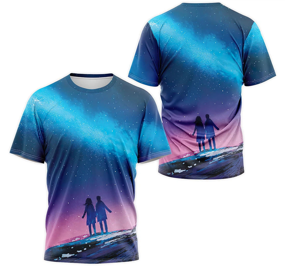 FUNSTUFFPRINT Personalized T-Shirt, Hoodie - Meteor Galaxy 3D T-shirt