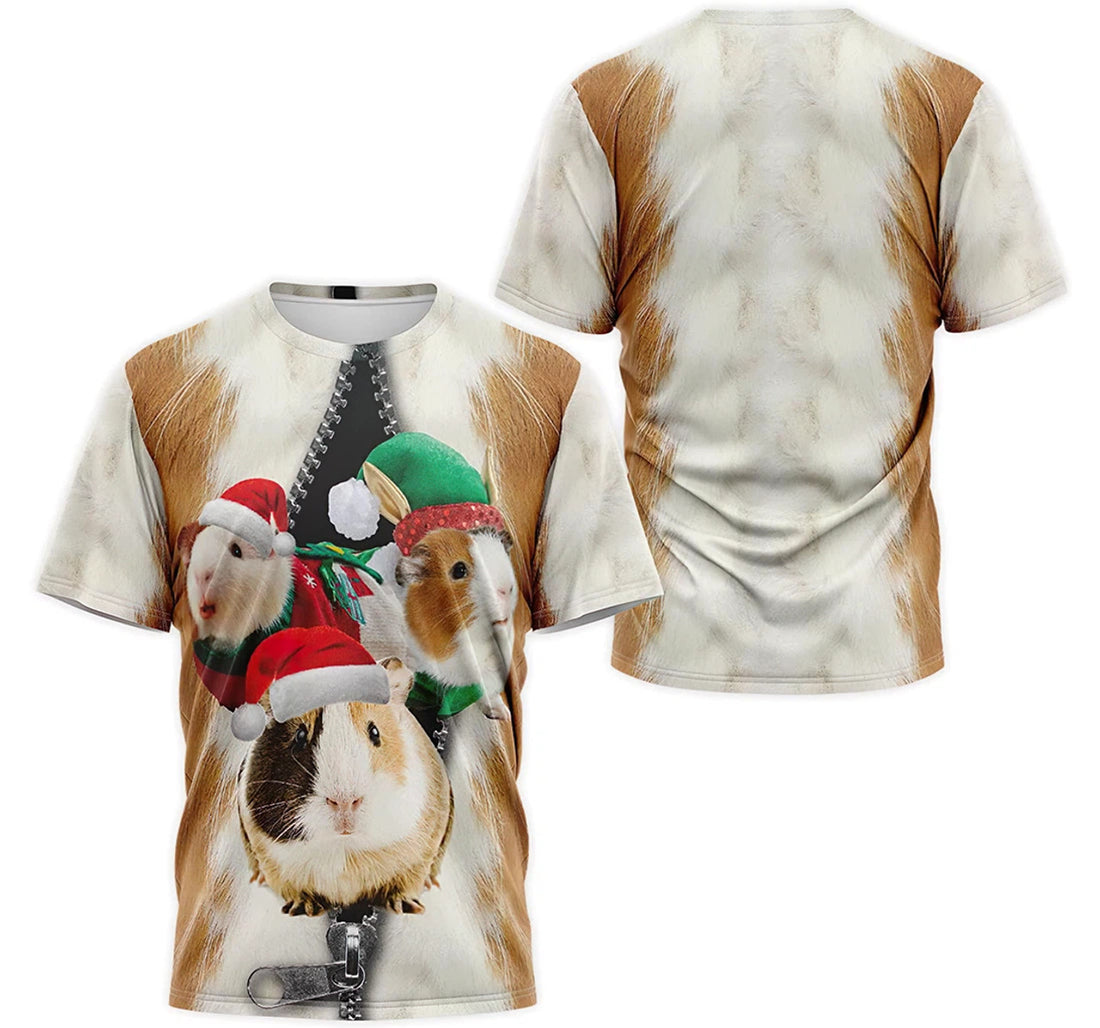 FUNSTUFFPRINT Personalized T-Shirt, Hoodie - Christmas Hamster Hair Mouse 3D T-shirt