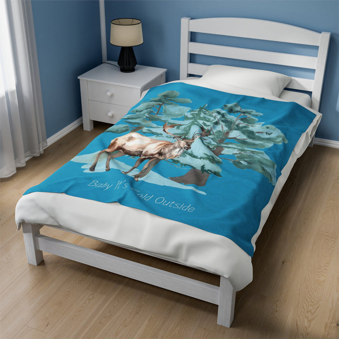 FUNSTUFFPRINT Cold Outside Velveteen Plush Blanket