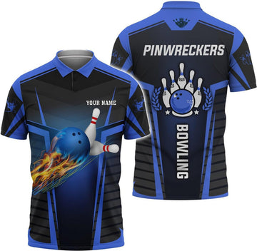 Personalized Bowling 3D Shirt Men Bowling Polo Shirt Gift for Bowling Lover