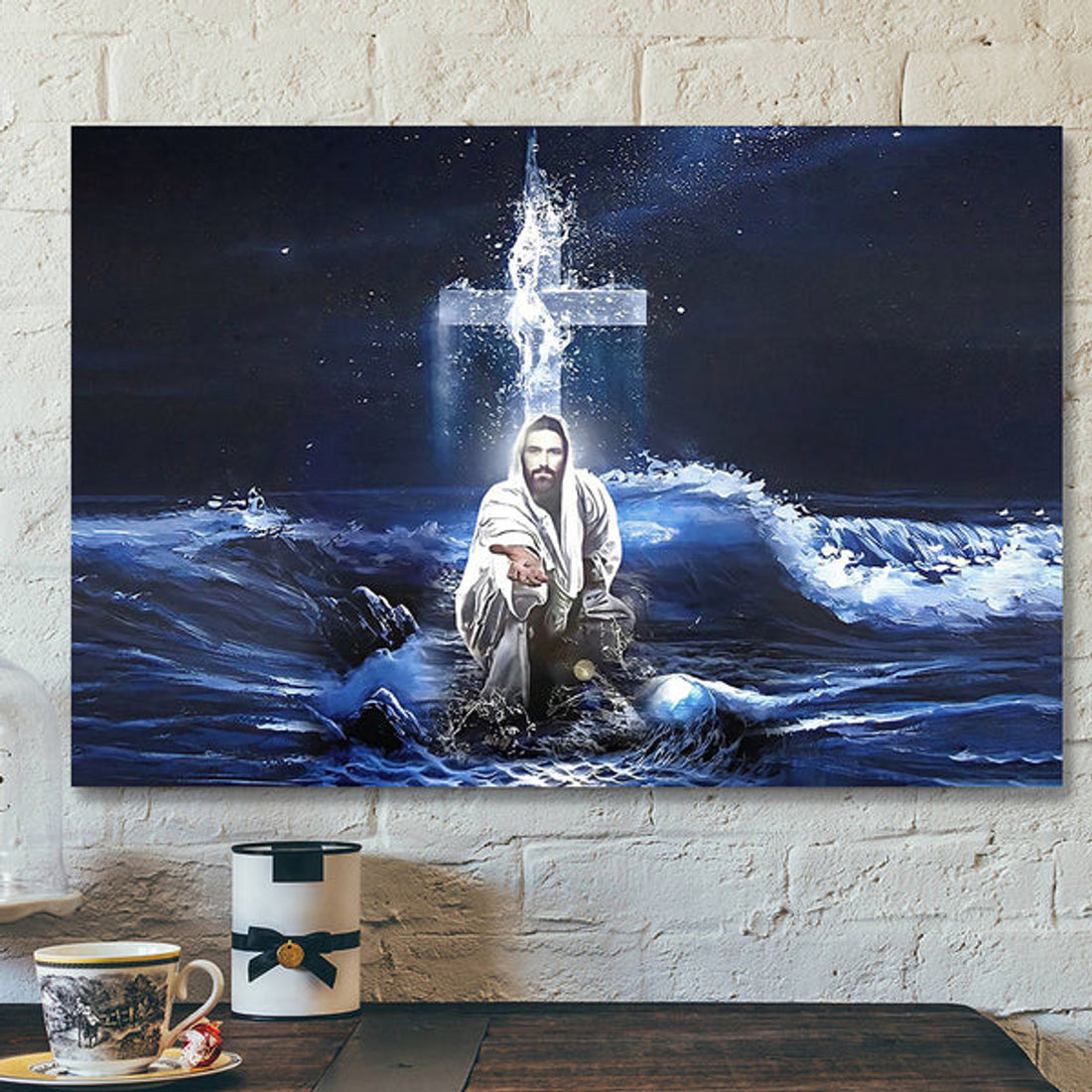 Christian Canvas Wall Art - Scripture Canvas - Jesus Hands Saves Christian Poster