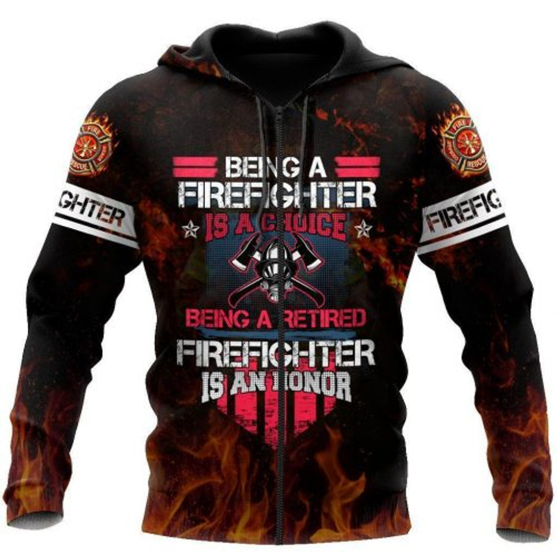 FUNSTUFFPRINT Firefighter 3D Hoodie Being A Firefighter Is A Choice 3D Hoodie and Zip Hoodie