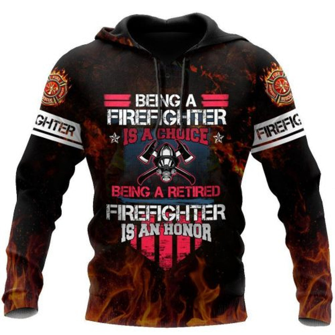 FUNSTUFFPRINT Firefighter 3D Hoodie Being A Firefighter Is A Choice 3D Hoodie and Zip Hoodie