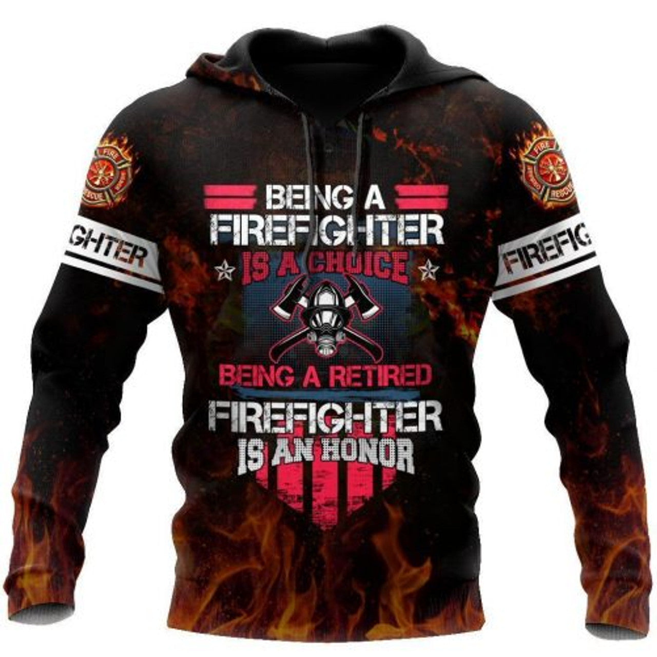 FUNSTUFFPRINT Firefighter 3D Hoodie Being A Firefighter Is A Choice 3D Hoodie and Zip Hoodie