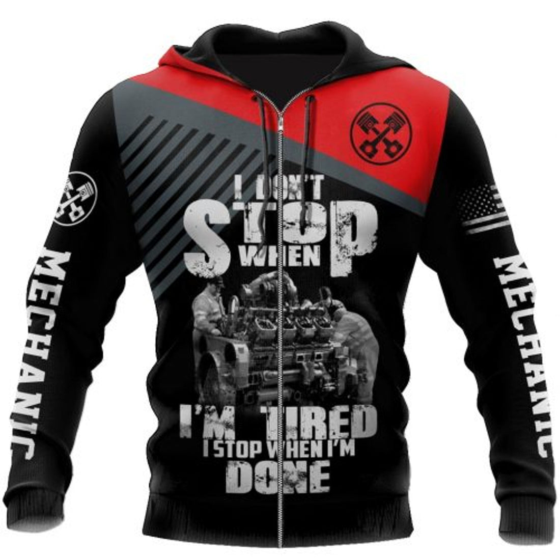 FUNSTUFFPRINT Mechanic 3D Hoodie I Stop When Im Done 3D Hoodie and Zip Hoodie