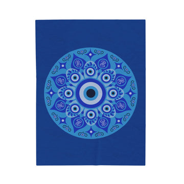 FUNSTUFFPRINT Evil Eye Velveteen Plush Blanket