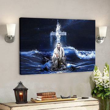 Christian Canvas Wall Art - Scripture Canvas - Jesus Hands Saves Christian Poster 