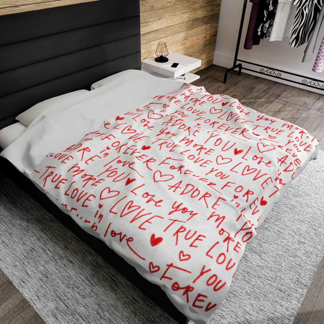 FUNSTUFFPRINT Adore You Valentine Plush Blanket