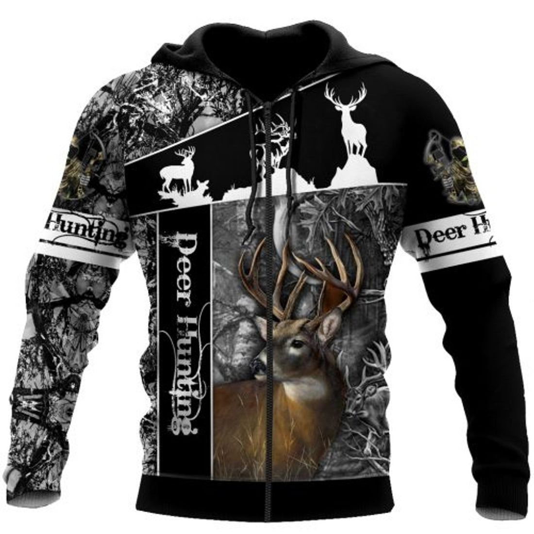 FUNSTUFFPRINT Deer Hunting 3D Hoodie For Men 3D Hoodie and Zip Hoodie