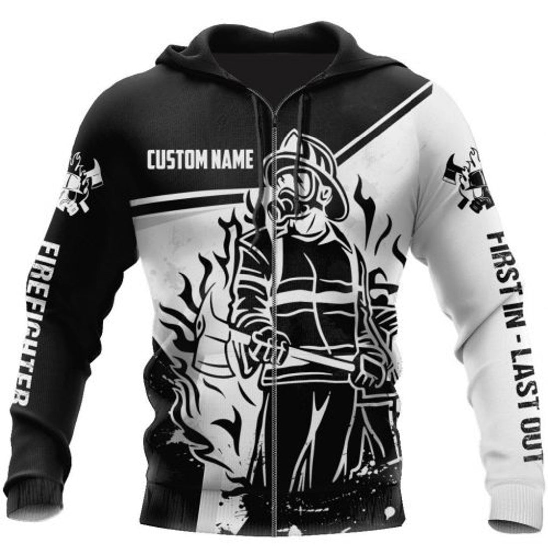 FUNSTUFFPRINT Personalized Firefighter 3D Hoodie Firemans Prayer 3D Hoodie and Zip Hoodie