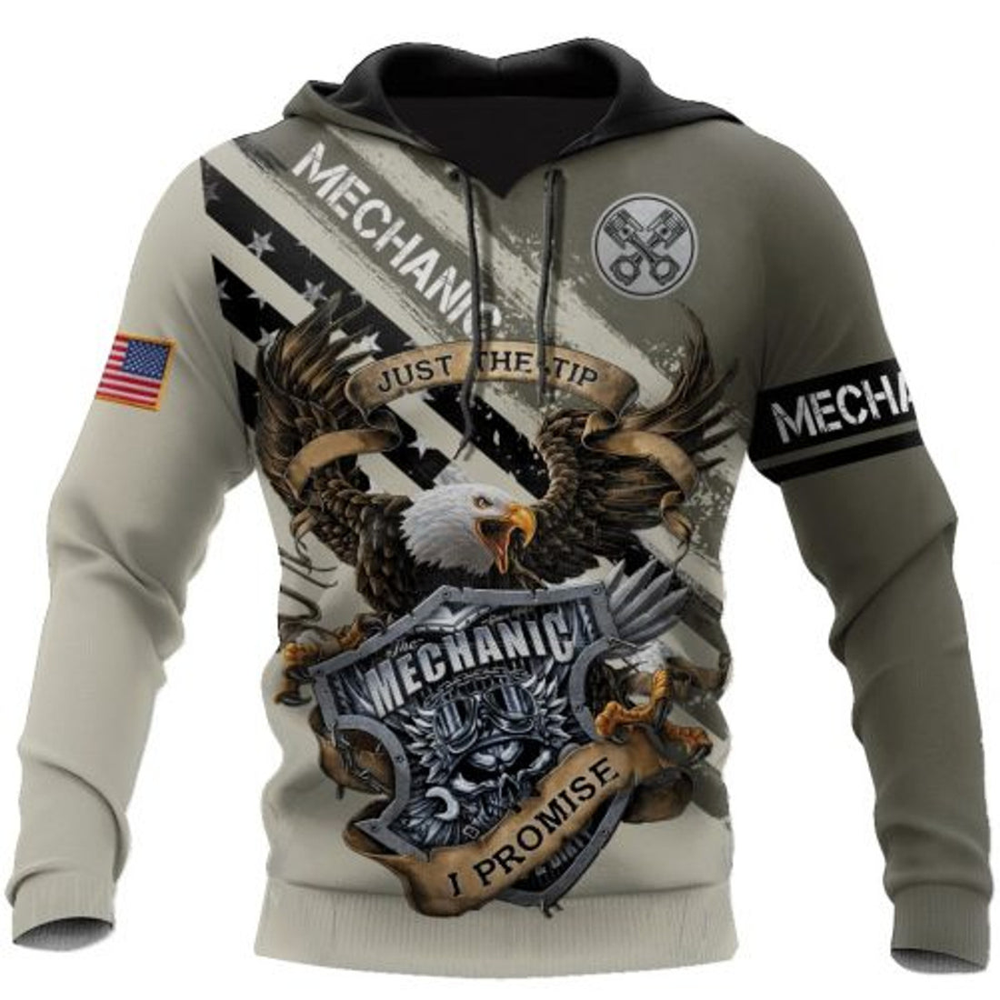 FUNSTUFFPRINT Mechanic 3D Hoodie Just The Tip I Promise 3D Hoodie and Zip Hoodie