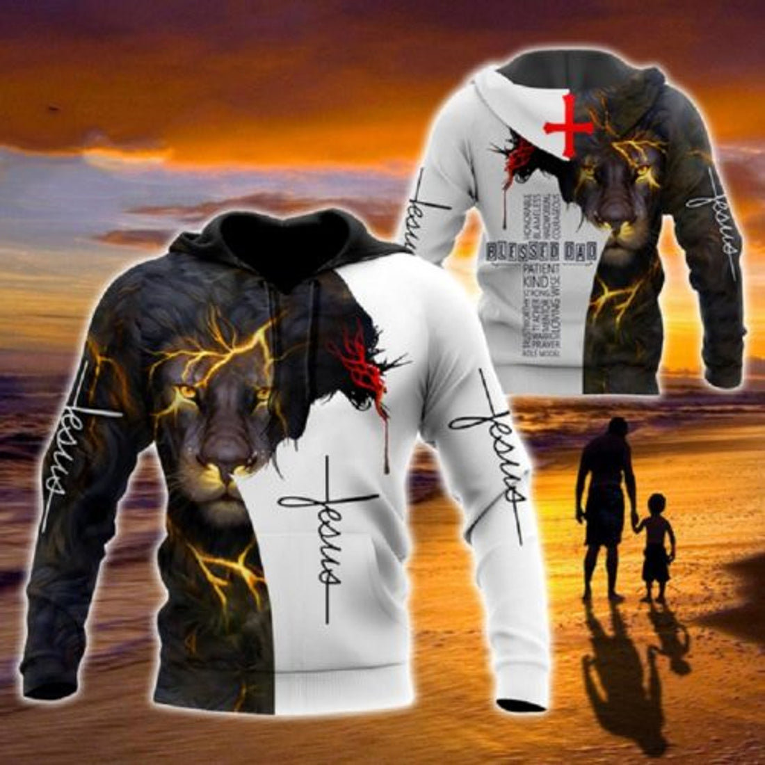 FUNSTUFFPRINT Dad 3D Hoodie Blessed Dad 3D Hoodie and Zip Hoodie