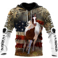 FUNSTUFFPRINT Horse 3D Hoodie For Men And Women Love Horse American Flag 3D Hoodie and Zip Hoodie