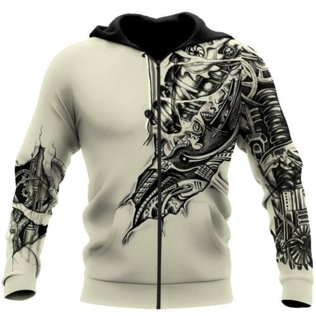 FUNSTUFFPRINT Mechanic Tattoo 3D Hoodie For Men 3D Hoodie and Zip Hoodie
