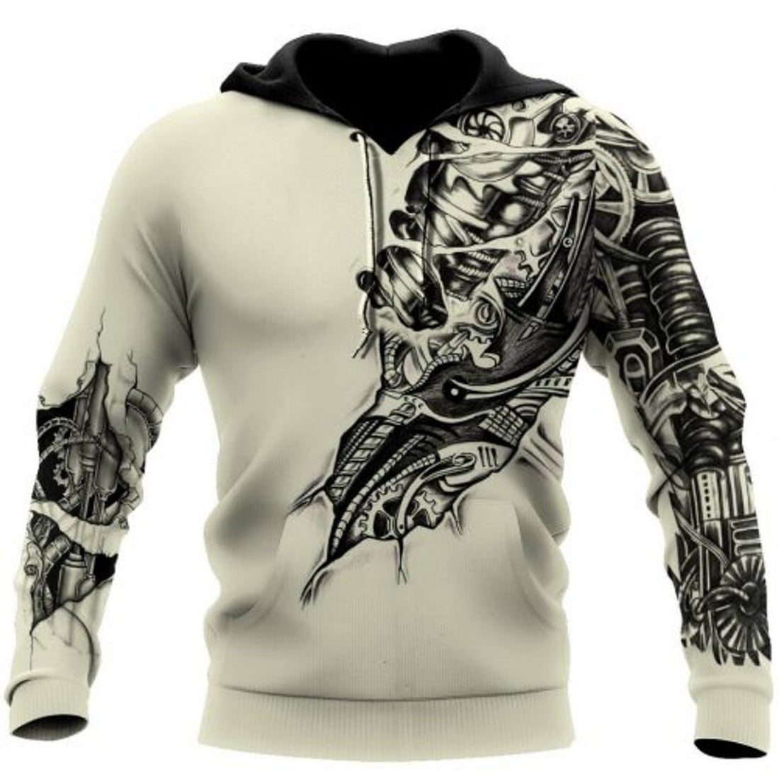 FUNSTUFFPRINT Mechanic Tattoo 3D Hoodie For Men 3D Hoodie and Zip Hoodie