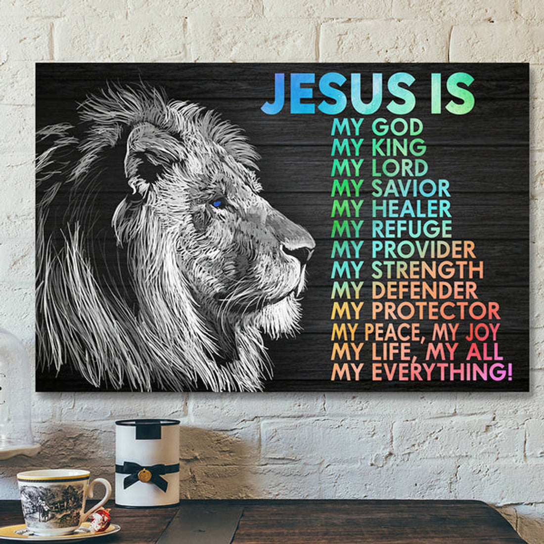 Bible Verse Wall Art Canvas - Christian Canvas Art - Jesus Is My God My King Canvas Poster