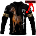 FUNSTUFFPRINT Personalized Arabian Horse 3D Hoodie and Zip Hoodie