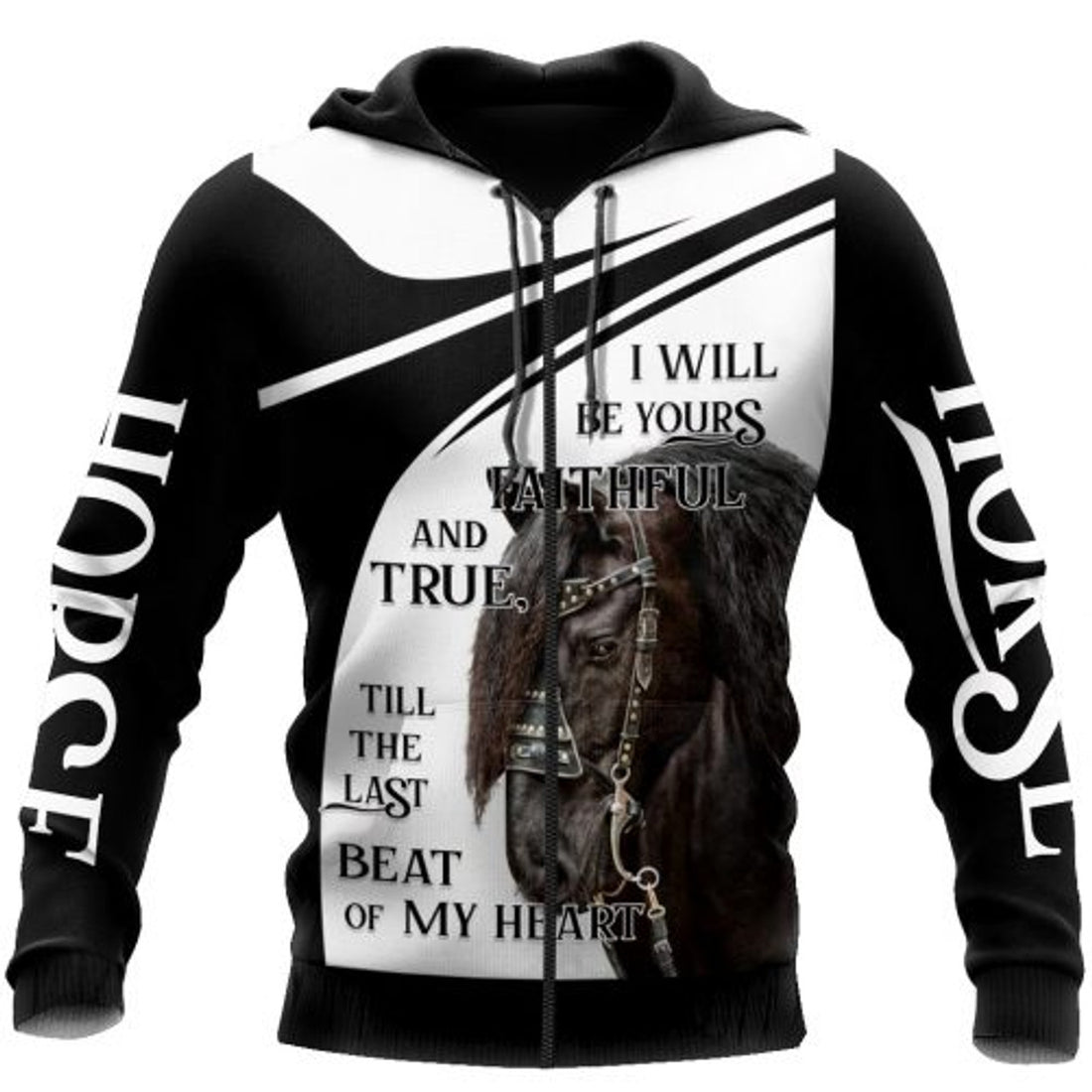 FUNSTUFFPRINT Horse 3D Hoodie I Will Be Your Faithful And True 3D Hoodie and Zip Hoodie