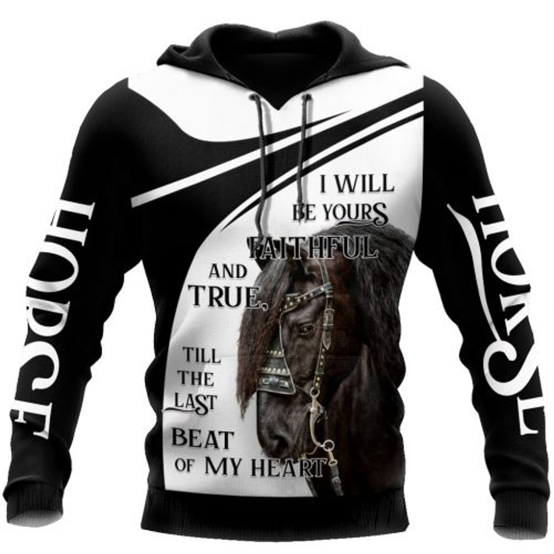 FUNSTUFFPRINT Horse 3D Hoodie I Will Be Your Faithful And True 3D Hoodie and Zip Hoodie