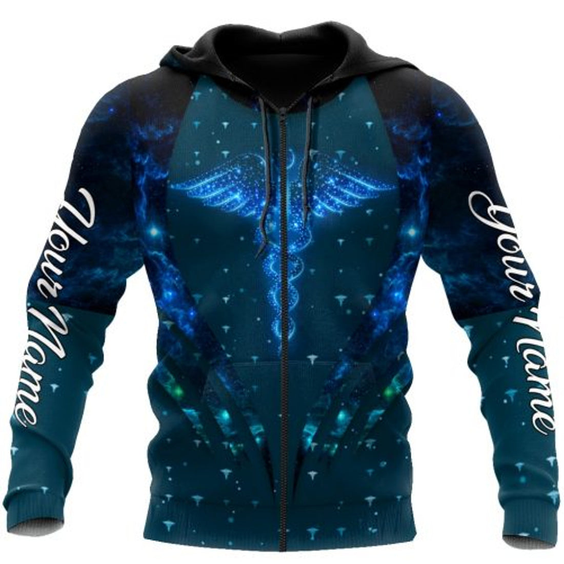 FUNSTUFFPRINT Personalized Nurse Galaxy 3D Hoodie and Zip Hoodie