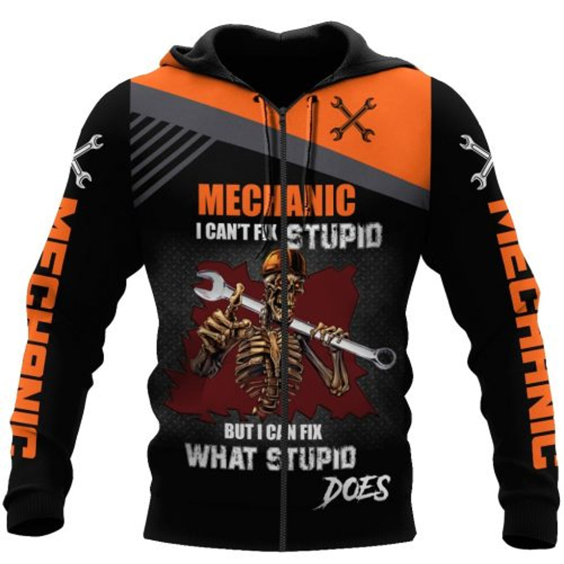 FUNSTUFFPRINT Mechanic 3D Hoodie I Can Fix What Stupid 3D Hoodie and Zip Hoodie