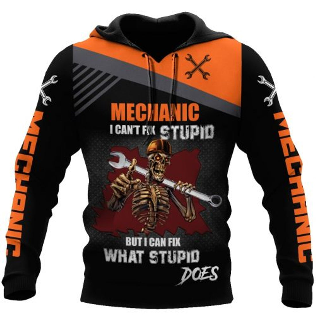 FUNSTUFFPRINT Mechanic 3D Hoodie I Can Fix What Stupid 3D Hoodie and Zip Hoodie
