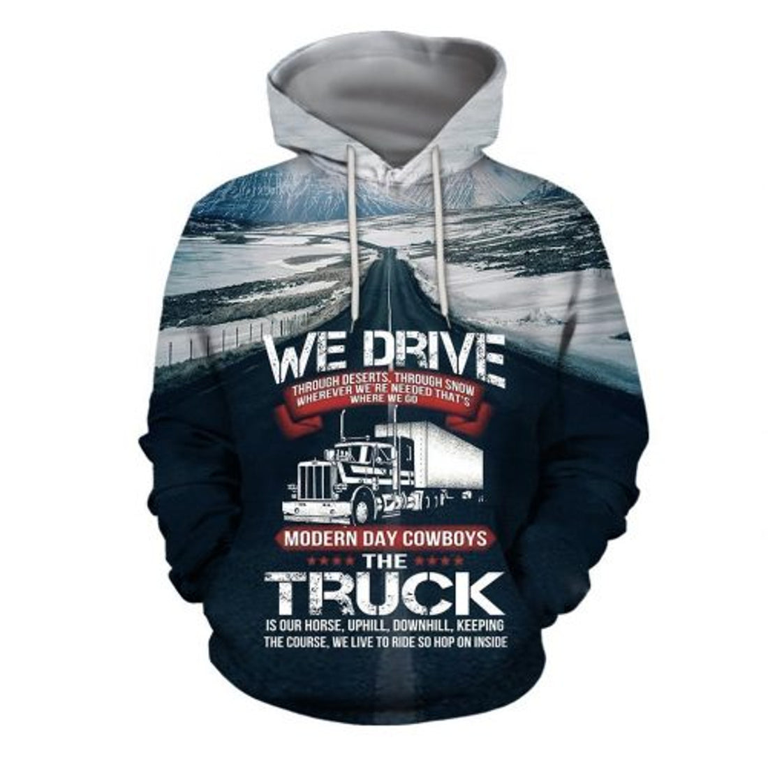 FUNSTUFFPRINT Trucker 3D Hoodie Modern Day Cowboys The Truck Is Our Horse 3D Hoodie and Zip Hoodie