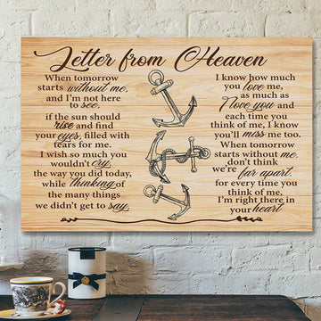 God Canvas - Jesus Canvas - Letter From Heaven When Tomorrow Starts Without Me I Know How Much You Love Canvas Poster 