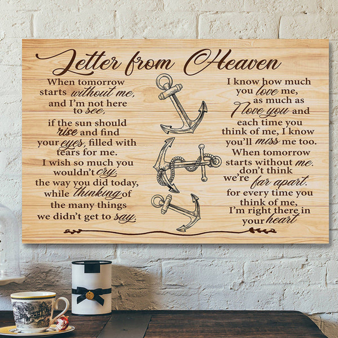 God Canvas - Jesus Canvas - Letter From Heaven When Tomorrow Starts Without Me I Know How Much You Love Canvas Poster