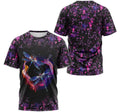 FUNSTUFFPRINT Personalized T-Shirt, Hoodie - Dragonfly Heart Purple Tropical Floral 3D T-shirt