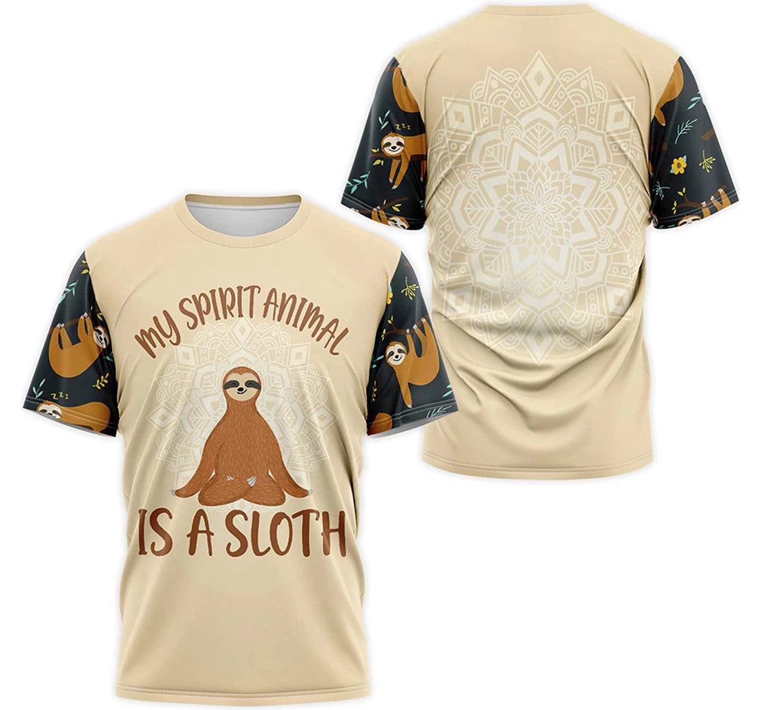FUNSTUFFPRINT Personalized T-Shirt, Hoodie - Mandala My Spirit Animal Is A Sloth Pattern 3D T-shirt