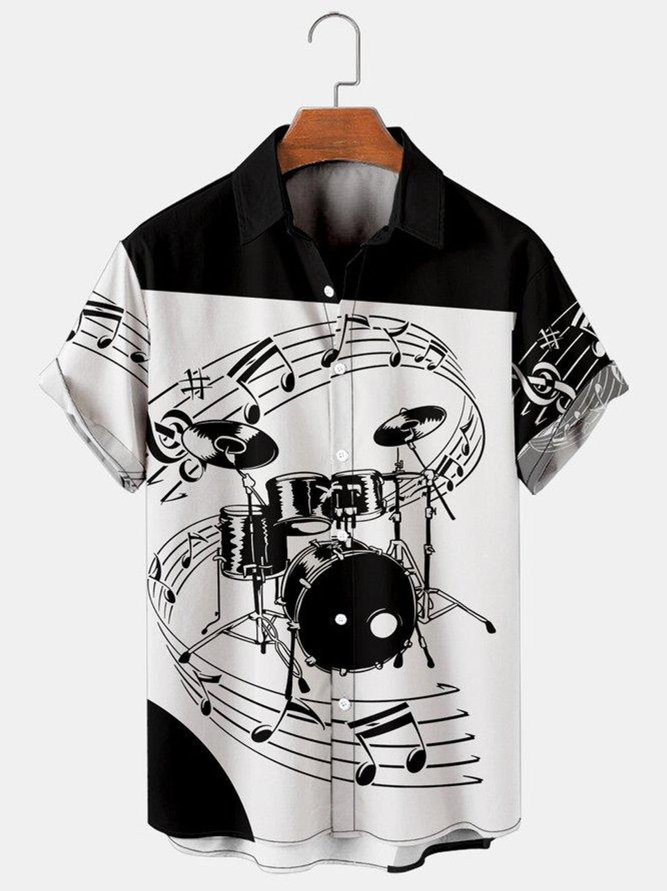 Men's Music Drum Splicing Casual Shirt for men and women