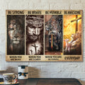 Christian Canvas Wall Art - Bible Verse Canvas Painting - Lion And Jesus Cry Canvas Poster
