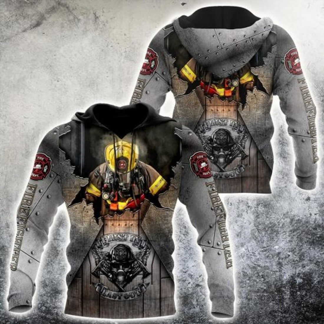 FUNSTUFFPRINT Firefighter 3D Hoodie First In Last Out 3D Hoodie and Zip Hoodie